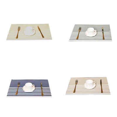

PVC Striped Western Food Table Mat Thermal Insulation Placemat Antiskid Desk Table Carpet Hotel