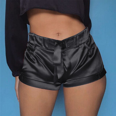 

Tailored Women Sexy Satin Pants Summer Casual Shorts High Waist Short Beach With Pocket