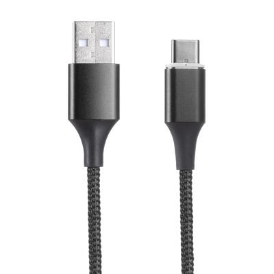 

Magnetic Type-C Nylon Braided 5V 3A 1m Charging Data Cable wSide Lights