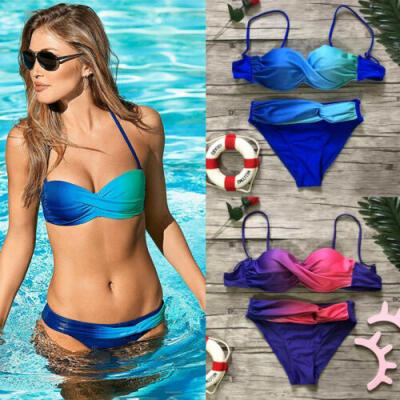 

USA Brazilian Womens Two-piece Swimsuit Swimwear Push Up Set Bathing Suit Bikini