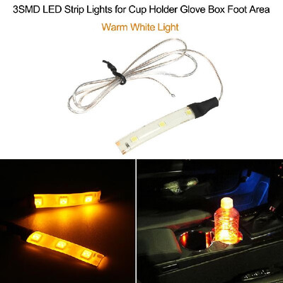 

3SMD LED Strip Lights for Cup Holder Glove Box Foot AreaWhite Light