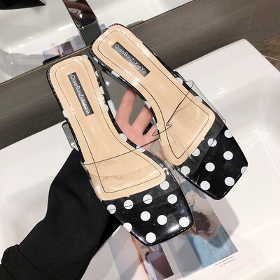 

Ins Port Wind Transparent Point Slippers Female Summer Korean Version Fashion Fairy Lazy Shoes