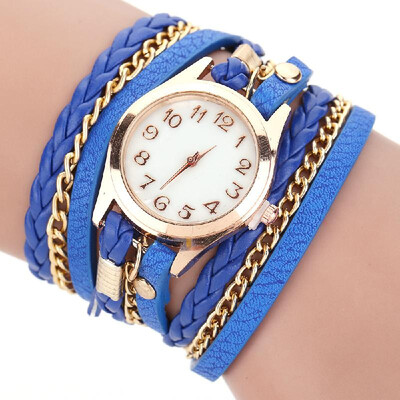 

Luxury Vintage Leather Mujer Bracelet Watch Men Women Wristwatch Fashion Casual Analog Ladies Watches Relogio Weave Wrap Quartz Cl