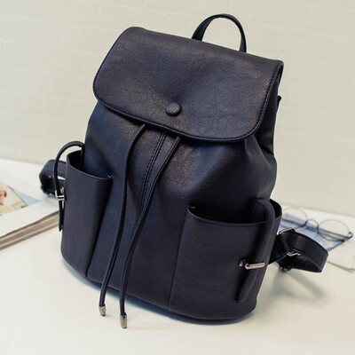 

Tailored Womens Solid Color Pleated Backpack College Style Duffel Handbag Shoulder Bag