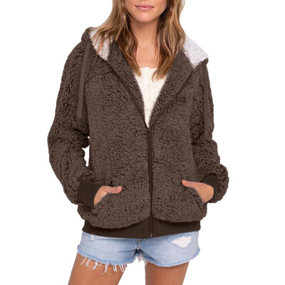 

Toponeto Women Plus Size Casual Pocket Hooded Parka Outwear Cardigan Sweater Coat