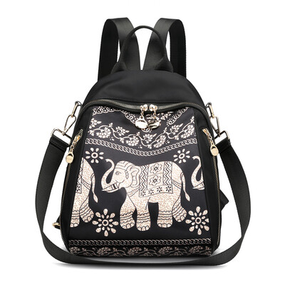 

Double shoulder bag female Oxford leisure fashion printing travel canvas small backpack Korean version 100