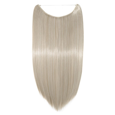 

Invisible Wire No Clips in Hair Extensions Secret Fish Line Hairpieces Silky Straight real natural Synthetic