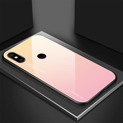 

Mobile Phone Case For Redmi 6 Gradient Tempered Glass Hard Phone Case For Xiaomi Cases Accessories