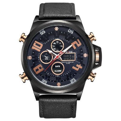 

WEIDE WH7309 Quartz Digital Electronic Watch Dual Time Date Week Alarm Stopwatch 3ATM Waterproof Timer Business Men Fashion Casual