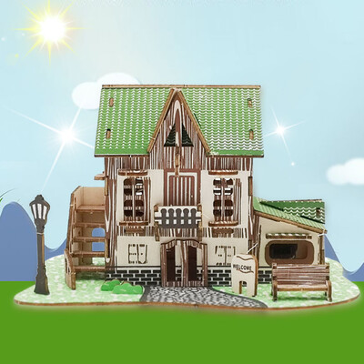 

Gotoamei Kids 3D wooden DIY Houses Jigsaw Children Castle Construction Pattern Puzzle Toy