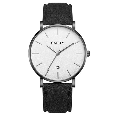 

〖Follure〗Fashion Simple Simple Casual Calendar Business Leather With Strap Mens Watch