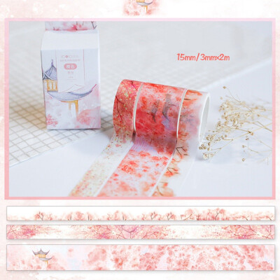 

3 PcsBox Fantasy Ocean Beautiful Flowers Plant Washi Tape DIY Decoration for Scrapbooking Masking Tape Adhesive Tape