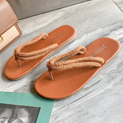 

Rose Women Rope Band Sandals Flat Fisherman Shoes Beach Flip Flops Beach Slippers