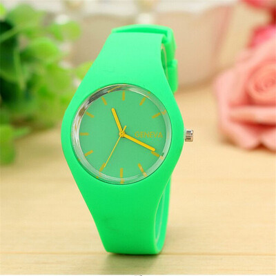 

Ultra-thin Geneva candy color silicone watch student jelly fashion tide casual silicone watch