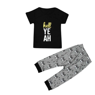 

1Set Infant Baby Boys Girls Letter Print T-shirt TopsPants Outfits Clothes