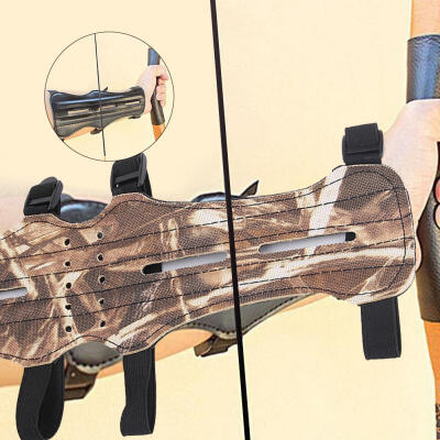 

Greensen 4 Holes PU Leater Recurve Bow Archery Arm Guard Camouflage Adjustable Belt Arrow Arm Protector
