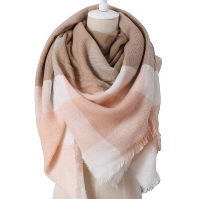 

Women Fashion Triangular Large Winter Soft Scarf Warm Cozy Blanket Stylish Oversized Plaid Shawl Cape