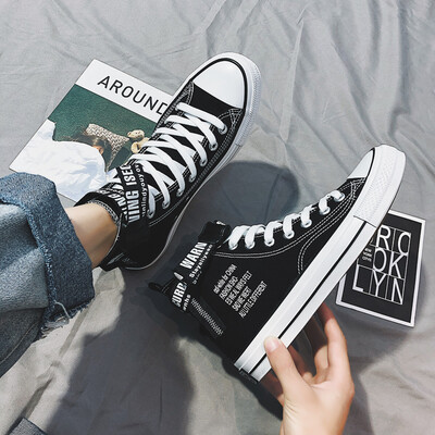

Summer Mens Shoes Fashion Leisure Shoes Autumn High-Up Black Sports Gaobang Canvas Shoes