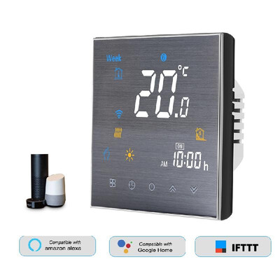 

BTH-3000L-GALW WiFi Smart Thermostat for Water Heating Digital Temperature Controller Large LCD Display Touch Button Voice Control