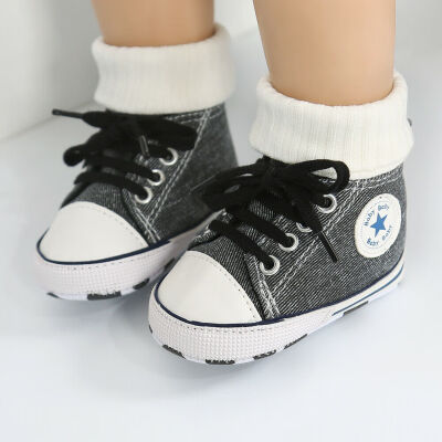 

Boy Girl Baby Shoes Infant Toddler Soft Sole Athletic Sport Canvas Booties 0-18M