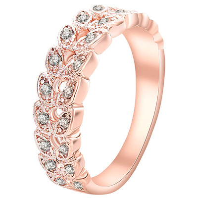 

Fashion Fashion Luxury Diamond Set Orange Zircon RIng Plating Rose Gold