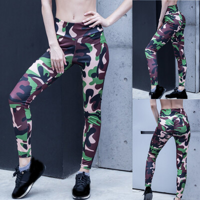 

Tailored Women High Waist Yoga Camouflage Splice Legging Running Sports Pants Trouser