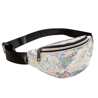 

Sports Fashion Women Sequins Waist Packs PU Leather Shoulder Chest Bags