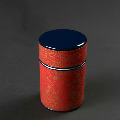 

Japanese Washi Double Lids Porcelain Tea Canister Coffee Mini Caddy Jar 50ml Type C