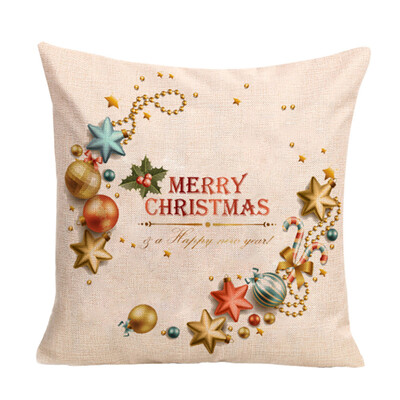 

Tailored Happy Christmas Cushion Cover Square Pillow Case Home Decor
