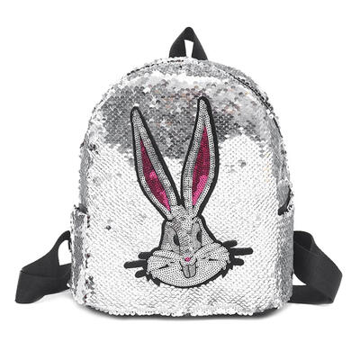 

Sequin Girls Mini School Backpacks Cute Cartoon Rabbit Square Rucksack