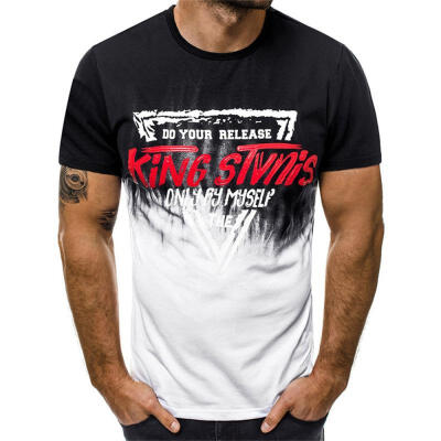 

O-Neck T-Shirt Short-Sleeved Letter Print Tees Summer Casual Top For Men