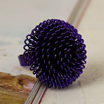 

Fashion Adjustable Pine Cones Ring Boho Steel Ball Party Rings For Women Gift