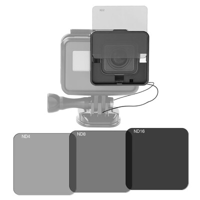 

Square ND Lens Filter Protector Kit Set ND2ND4ND8ND16 for GoPro Hero 5 Naked Camera w Mounting Frame Holder