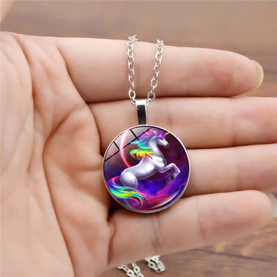 

Tile Unicorn silver Cabochon Tibet silver chain Necklace Special Gift Practical Necklace