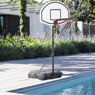 

Ktaxon 3-4H Adjustable Swimming Pool Basketball Hoop Portable Basketball Goal with Wheels for Kids Youth Playing Water Games