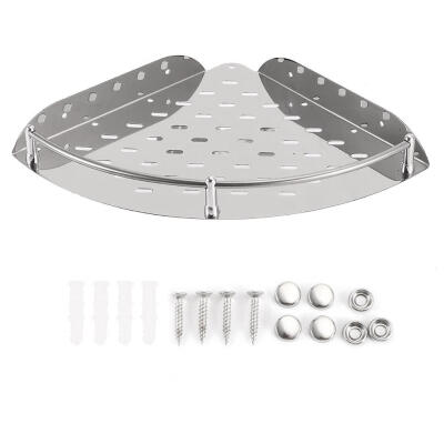 

Greensen 304 Stainless Steel Bathroom Corner Rack Single Layer Triangle Basket Shower Shelf Shower Supply Organizer