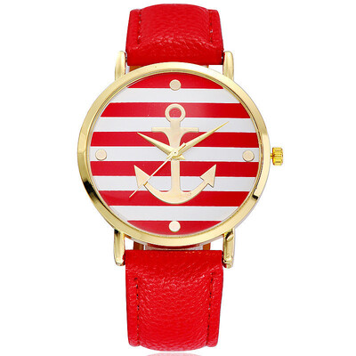 

Fashion Geneva Stripe Anchor Table Belt Personality Quartz Watch Spot for Men&Women