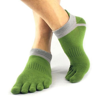 

1 Pair Mens Cotton Toe Sock Pure  Five Finger Socks Breathable 6 Colors NEW