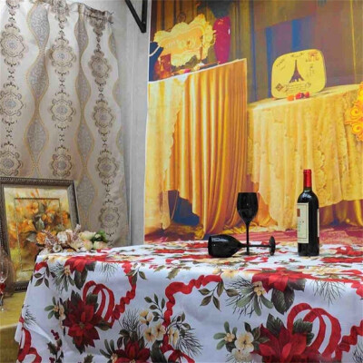 

Christmas Table Cloth Home Dining Table Dust Waterproof Cover Christmas Decoration Able Cover Party Supplies 180cm 150cm