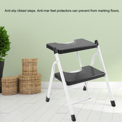 

Greensen 2 Step Folding Ladder Foldable Non Slip Stepladder Handy Stool Kitchen Loft Home