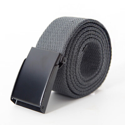 

New canvas belt trend high quality weaving canvas Automatic buckle Men belt solid color casual Men&Women cowboy pants belt