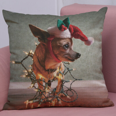 

Gobestart New Christmas Cotton Linen Pillow Case Sofa Cushion Cover Home Decor