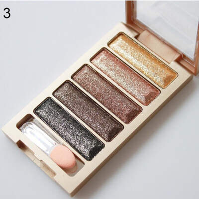 

5 Colors Glitter Super Flash Eyeshadow with Brush Makeup Eye Shadow Palette