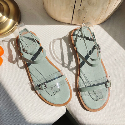 

Sandals summer Korean version of the gentle wind open-toed flat ins overheated skirt shoe tide