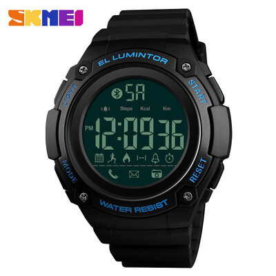 

SKMEI New Men Smart Sports Watch Bluetooth Waterproof Calorie Pedometer Call Reminder Clock Distance Countdown Wristwatch 1347