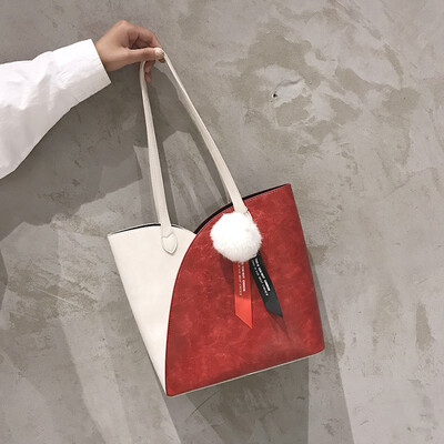 

Big bag female 2019 new wave Korean version of the wild shoulder bag large capacity student tote bag simple mobile handbag