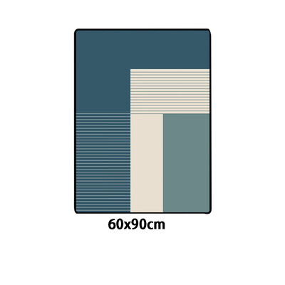 

Toponeto Geometric Dark Green Blue Living roombedroom Rug Anti Skid Soft Carpet Modern