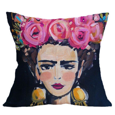 

Oil Printed Self-portrait Decorative Square Throw Pillow Case Cotton Linen Decorative Throw Pillow Case Cushion Cover