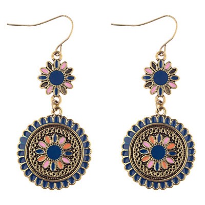 

Bohemian Beach Fresh Pink Blue Sun Flower Cute Wild Earrings High Quality