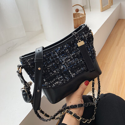 

Qiao Bani 2019 new South Korea ins fashion embroidery line hit color wandering bag multi-purpose shoulder diagonal cross-trend handbag